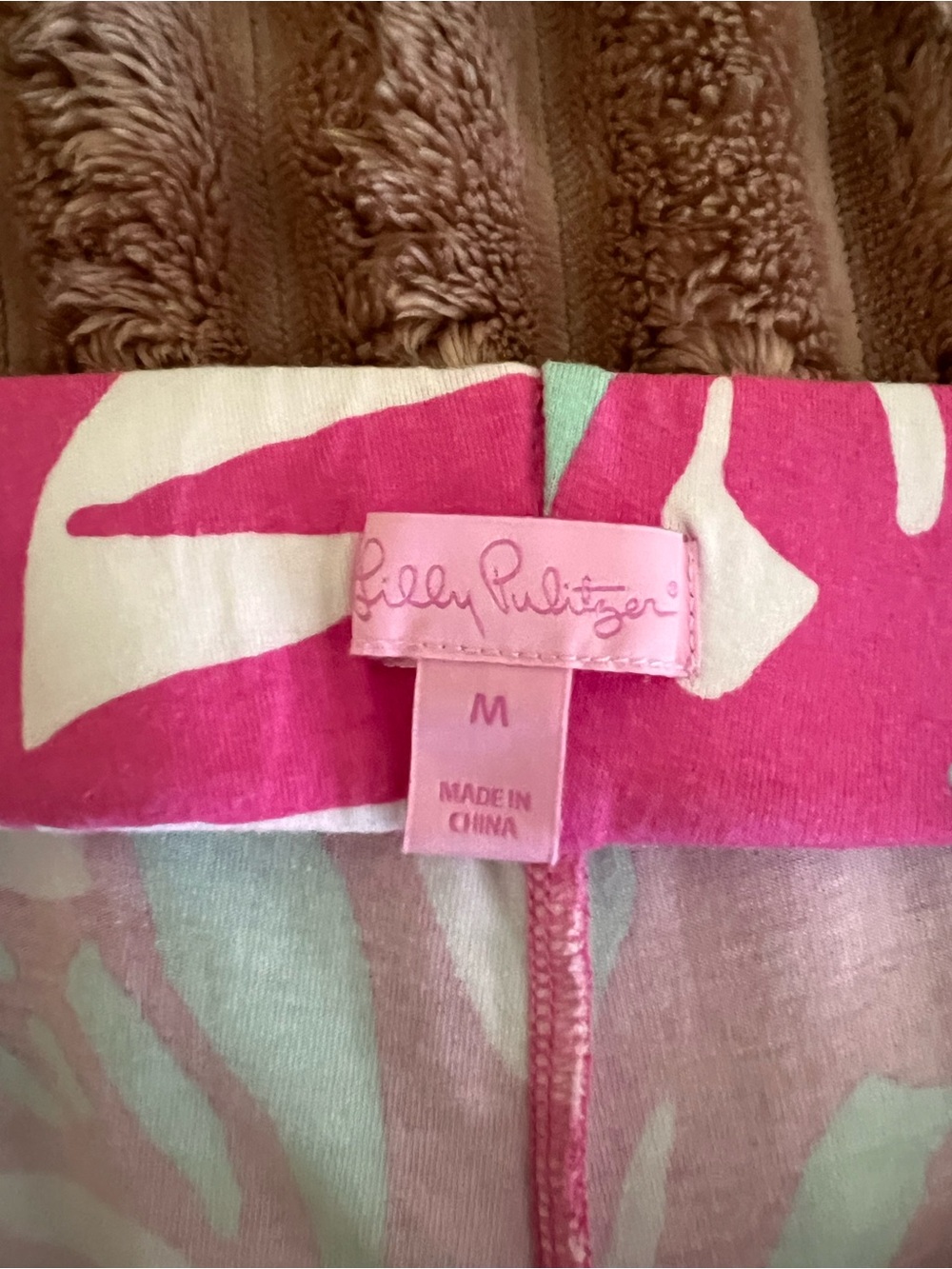 Lilly Pulitzer Soft Pink, Mint & White Palazzo Leggings. Size M - Picture 7 of 9